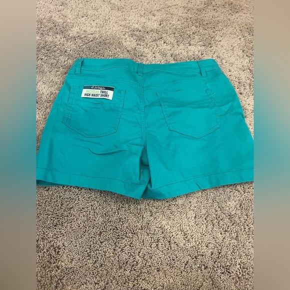 NWT New 14 D. Jeans twill high waist shorts blue teal turquoise - Picture 11 of 11